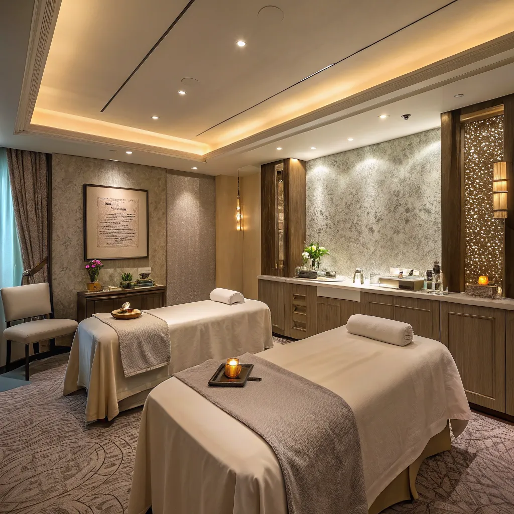 Luxurious massage therapy session room