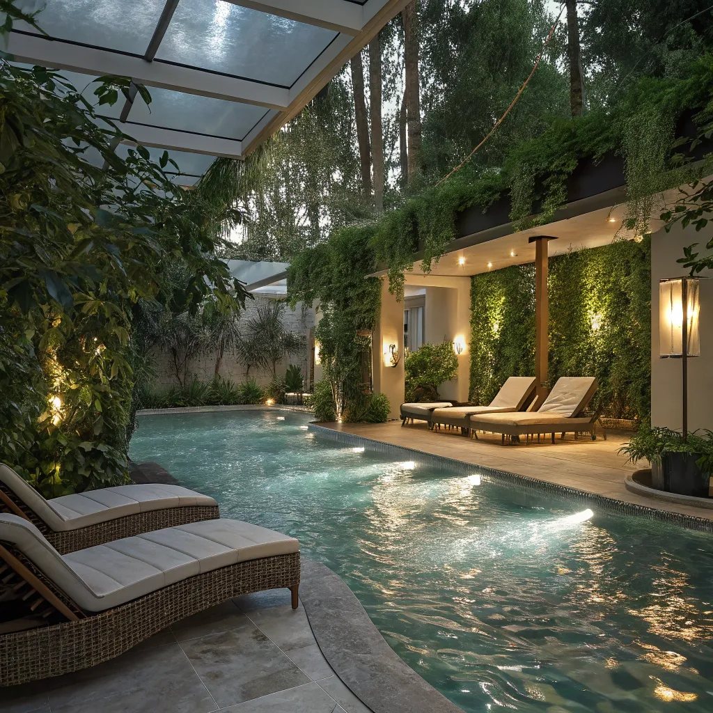 Tranquil spa environment with soothing lighting